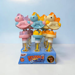 Exhibidor Bubble Valley con burbujeadores pony de varios colores.