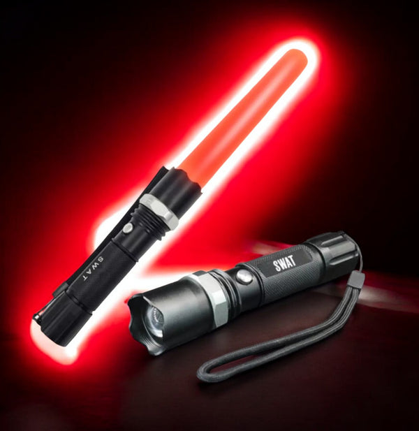 LINTERNA FINA SWAT LUZ ROJA