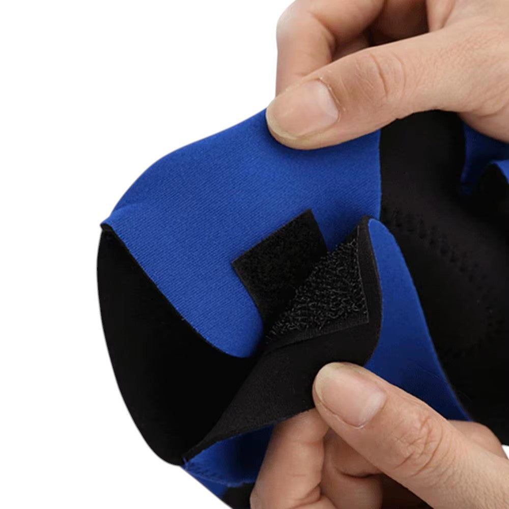 Detalle del cierre ajustable de velcro del soporte para palma