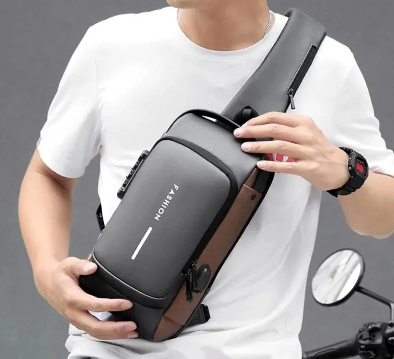 BOLSO CRUZADO SEGURIDAD CABLE USB