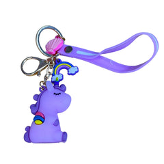 Llavero de unicornio morado con correa violeta, igual al incluido en el Kit Mini Mamás.