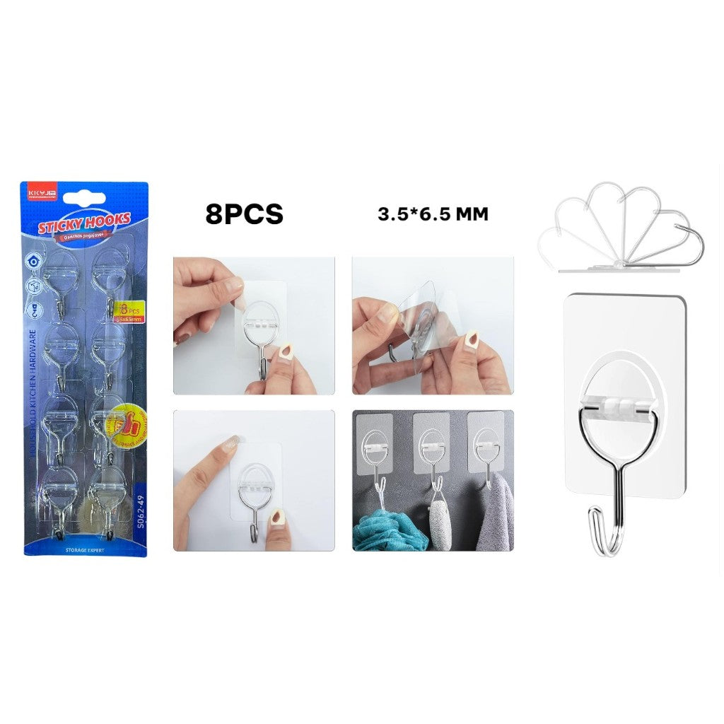 KIT GANCHOS ADHESIVOS (8PCS)