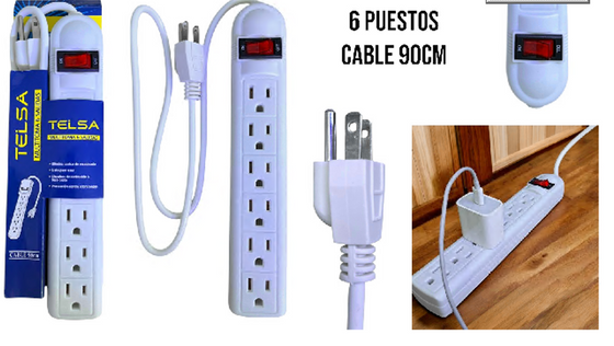 EXTENSION MULTITOMA 6 PUESTOS