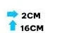 Medida indicada en la imagen del modelo AM-3355: 16 cm