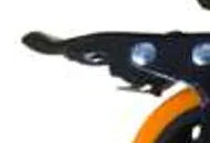 Detalle del pedal de freno del rodachín naranja de 1,5 pulgadas