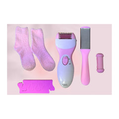Set de manicure AZ8596 con lima eléctrica, accesorios, separador de dedos y medias.