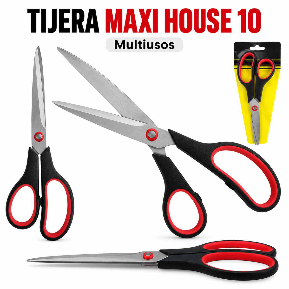 Tijera Maxi House KS-2025CP, vistas frontal y lateral.