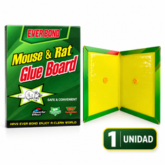 Empaque Ever Bond Mouse & Rat Glue Board junto a una trampa.